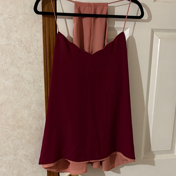 None Tops - Elegant Burgundy and Pink Women's Top size XL NWOT.